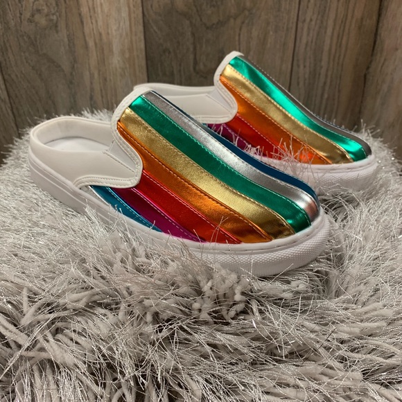 Wanted Shoes - Womens Wanted Rainbow Slip On Shoes